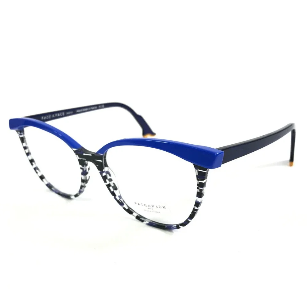Bocca by Face A Face Eyeglasses Frames KAHLO 3 Col 2162 Flashy Blue 55-16-145